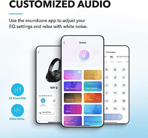 Soundcore by Anker Q20i Hybrid Active Noise Cancelling Headphones, Wireless Over-Ear Bluetooth, 40H Long ANC Playtime, Hi-Res Audio, Big Bass, Customize via an App, Transparency Mode 4