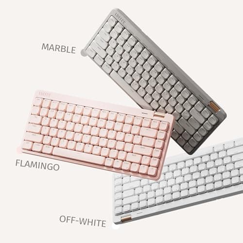 Flow Lite 84 Keys Low Profile Mechanical Keyboard, 75% Swappable Rechargeable Wireless Keyboard with 2.4G Receiver, Bluetooth and Wired Connection for Windows, Mac/ Specter Linear Switches (Marble) 5