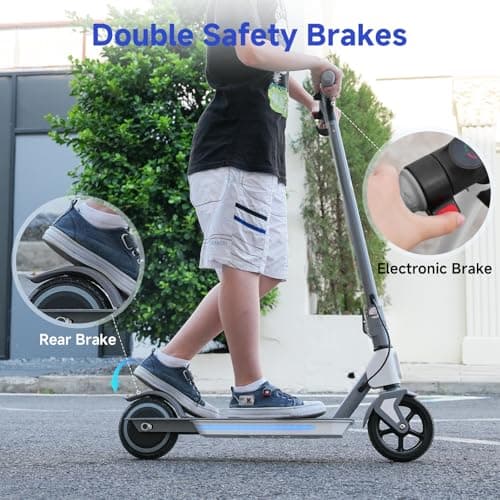 isinwheel S4 Electric Scooter for Kids Ages 6-14, 200W Foldable Kids Electric Scooter with 3 Speeds (5/8/12 Mph), LED Display, Colorful Lights, Gift for Kid 4