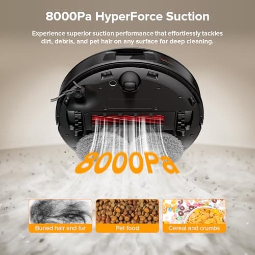 roborock Qrevo Series Robot Vacuum and Mop, 8000Pa Suction, Upgraded from Qrevo S, Anti-Tangle Brushes, Smart Obstacle Avoidance, Auto Mop Washing, All-in-One Dock, 200RPM Spinning Mops, Black(QV 35A) 3