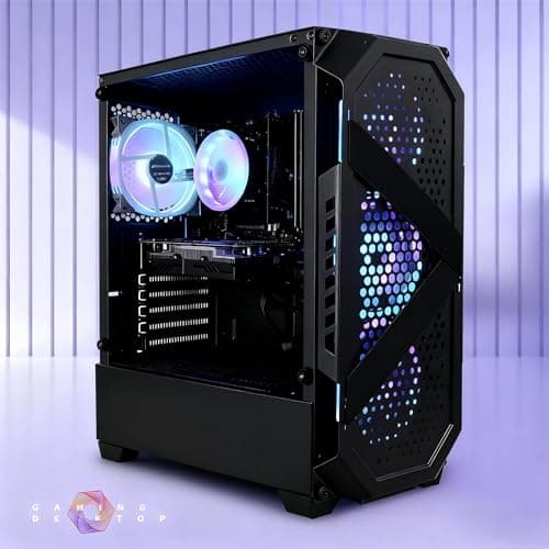 STGAubron Gaming PC Desktop Computer, AMD Ryzen 5 5500 up to 4.2G, Radeon RX 6500 4G, 16GB DDR4, 512GB SSD, WiFi 6, BT 5.2, RGB Fan x4, Windows 11 Home 5