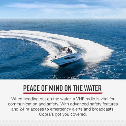 Cobra MR HH350 FLT Handheld Floating VHF Marine Radio - 6 Watt, Submersible, Noise Cancelling Mic, Backlit LCD Display, NOAA Weather, and Memory Scan, Grey 5