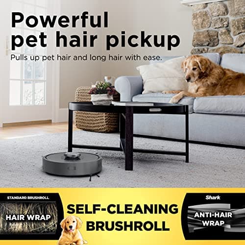 Shark RV2310AE Matrix Self-Emptying Robot Vacuum with Bagless, 45-Day Capacity, Self-Cleaning Brushroll for Pet Hair, No Spots Missed on Carpets & Hard Floors, Precision Home Mapping, Wi-Fi, Black 3
