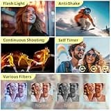 4K Digital Camera for Photography Autofocus, 2025 Latest 48MP Vlogging Camera for YouTube with SD Card, 2 Batteries, 3" 180°Flip Screen Compact Travel Camera for Teens with 16X Zoom (Off White) 5