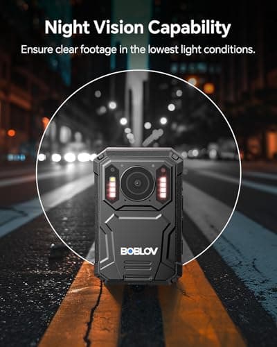 BOBLOV KJ23Pro 2K Body Camera, 128GB Body Worn Camera with Night Vision, 4000mAh Battery for 15 Hours Continuous Recording, with Car Suction for Dashcams, Law Enforcement, Security, Outdoor Work 3