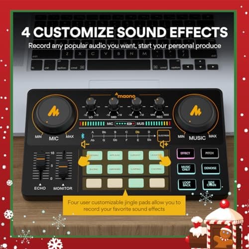 MAONO MaonoCaster Lite AU-AM200-S1 All-in-One Podcast Equipment Set with 3.5mm Microphone for Live Streaming, Podcast Recording, PC, Smartphone 4