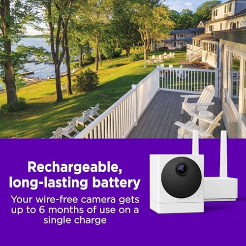 Roku Outdoor Camera for Home Security - IP65 Weather Resistance Wireless Security Camera with 1080p HD Night Vision, Works with Alexa & Google, Motion Detection - 90-Day Subscription Included, White 4