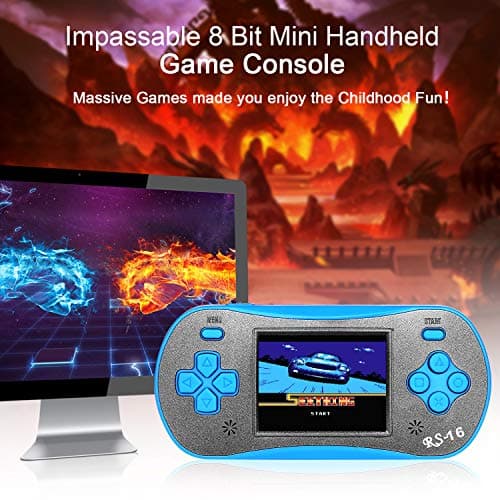 Handheld Game for Kids - FAMILY POCKET RS16 Portable Classic Controller 260 Game 2.5 inch LCD Retro Arcade Video Game System Children's Birthday Gift (Blue) 5