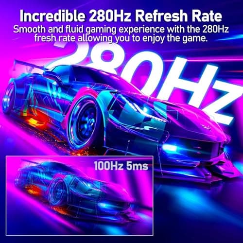 ZZA 27" Curved Gaming Monitor，Up to 280Hz, Full HD 1920x1080, Three Narrow bezels，FreeSync Premium - Ultimate Gaming Experience(No Speakers) 4
