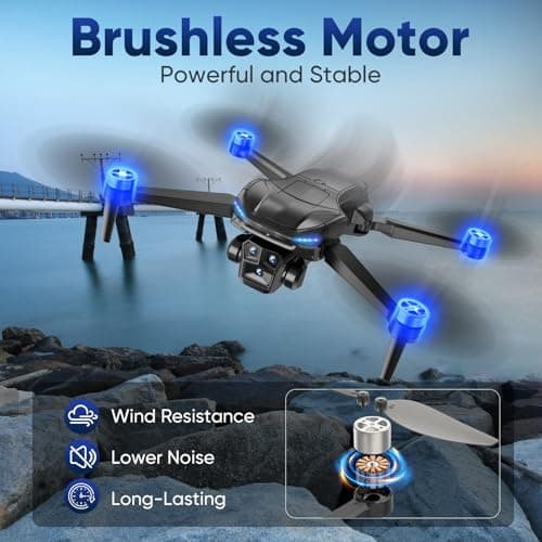 Naseto GPS Drone with 4k camera for adults, 4.5’’ LCD Screen Controller, Brushless Motor, 60-Min Flight Time with 2 Batteries, SD Card Included, 5G FPV Quadcopter with Smart Return, Great Gift for Beginners 5