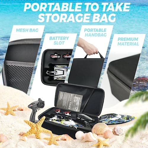 BEZGAR TX123 Remote Control Boats - Fast Speed RC Boat 32+ KPH with A Portable Suitcase for Lakes & Pools & Salt Water, Summer Toys for Adults and Ideal Gifts for Kids Boys Age 6 7 8-12 Years Old 5