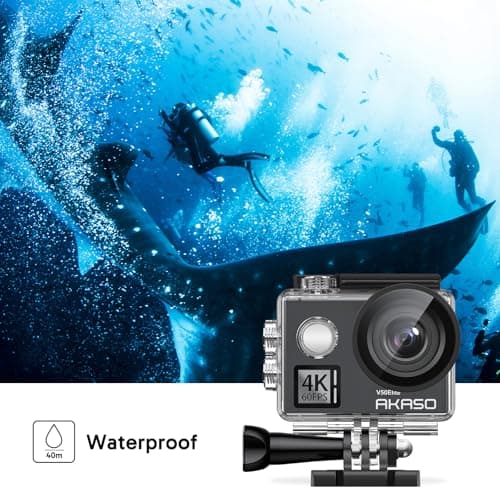 AKASO V50 Elite 4K60fps Touch Screen WiFi Action Camera Voice Control EIS 131 feet Waterproof Camera 8X Zoom Remote Control 5