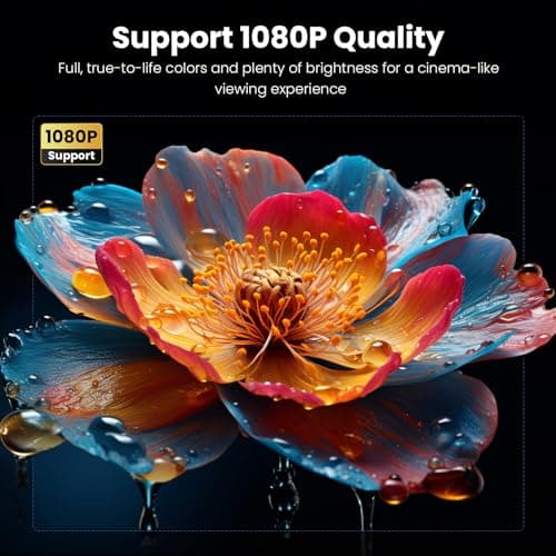 Mini Projector, NICPOW Portable Outdoor Movie Projector with Tripod, 1080P and 200" Supported Small Projector Compatible with TV Stick, Phone, PS5, HDMI, USB for Home, Bedroom, Gaming, Outdoor Use 2