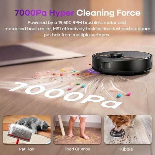 MONSGA Robot Vacuum and Mop Combo, 7000Pa Robotic Vacuum with Lidar Navigation, 180mins Runtime, Tangle-Free Robot Mop, 5 Editable Maps, APP/Remote/Voice Control, Ideal for Hard Floors and Carpets 2
