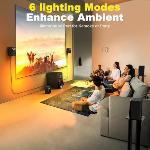 1000W Surround System 5 Wired Satellite Audio Speakers 8 inch Subwoofer 5.1/2.1 Channel Home Theater Deep Bass Support HDMI ARC Optical Bluetooth Karaoke Input 3