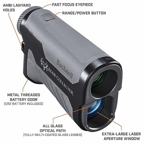 Bushnell BoneCollector 1000 Hunting Rangefinder - 1000 Yard Laser Range Finder with ARC Technology, 6X Magnification, 2X Brighter Multi-Coated Lens, and Fast Scan Mode 5