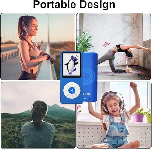 MP3 Player with 32GB TF Card,Built-in HD Speaker,Portable HiFi Music Player with Video/Voice Recorder/FM Radio/Photo Viewer/E-Book Player for Kids 4