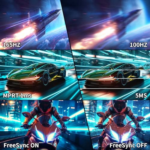 SANSUI 34-Inch Curved Gaming Monitor UWQHD 3440 x 1440 Up to 165Hz Curved 1500R - PIP/PBP, 1ms(MPRT), HDR, 300nits, sRGB 125%, DCI-P3 95%,FreeSync,HDMIx2,DP1.4 x2 (DP Cable Included) 5