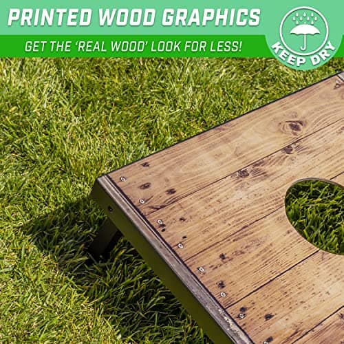 GoSports Classic Cornhole Set – Includes 8 Bean Bags, Travel Case and Game Rules (Choice of Style) 3