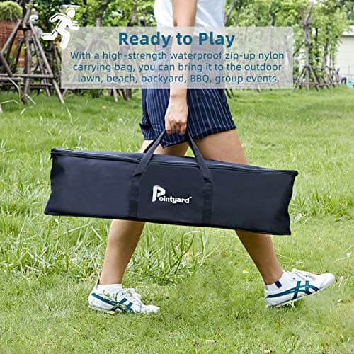 Pointyard Six Player Croquet Set, 28’’ Croquet Set with Wooden Mallets/Colored Ball/Wickets/Stakes for Adults/Teenager/Family-Perfect for Lawn/Backyard Game/Park (Includes Carry Bag) 4