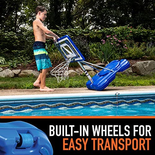 Franklin Sports Pool Basketball Hoop - Waterproof Mini Hoop for Poolside - Portable 30" Kids Basketball System - Steel Construction - All Ages 5