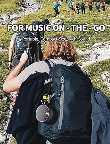 INSMY C12 IPX7 Waterproof Shower Bluetooth Speaker, Portable Small Speaker, Speakers Bluetooth Wireless Loud Clear Sound Support TF Card Suction Cup for Kayak Canoe Beach Gift (Black) 3