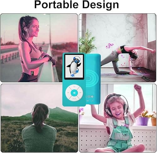 MP3 Player with 32GB TF Card,Built-in HD Speaker,Portable HiFi Music Player with Video/Voice Recorder/FM Radio/Photo Viewer/E-Book Player for Kids 4