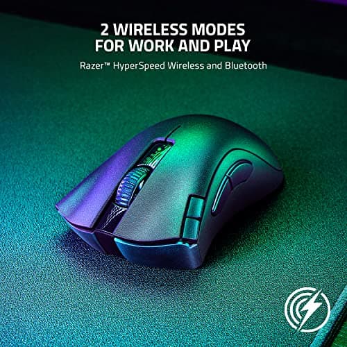 Razer DeathAdder V2 X HyperSpeed: Award-Winning Ergonomic Design - Ultra-Fast Wireless - 235hr Battery Life - 7 Programmable Buttons - Gen 2 Mechanical Switches - 5G 14K DPI Optical Sensor 3