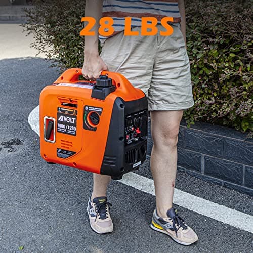 AIVOLT 1600W Super Quiet Inverter Generator, Ultra Lightweight Gas Powered Portable Generator for Camping & Home Use, EPA Compliant 2