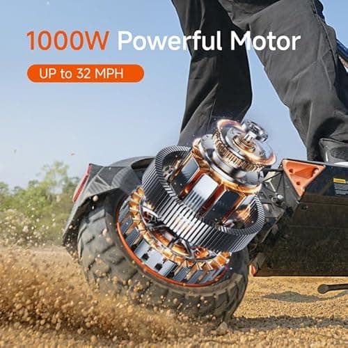 ECOROAD ET8 Electric Scooter, Powerful 1000W Motor & 32 MPH Max Speed, Electric Scooter Adults with 10" Off-Road Tires, 50 Miles Long Range, 4-Speed Modes & Cruise Control, Color Display(48V 20Ah) 3