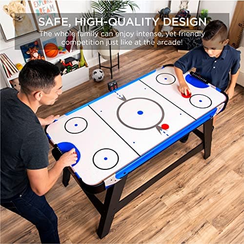 Best Choice Products 58in Mid-Size Arcade Style Air Hockey Table for Game Room, Home, Office w/ 2 Pucks, 2 Pushers, Digital LED Score Board, Powerful 12V Motor, Carrying Bag 2