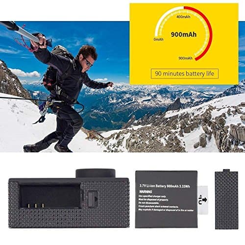 VEMONT Action Camera, 1080P 12MP Sports Camera Full HD 2.0 Inch Action Cam 30m/98ft Underwater Waterproof Snorkel surf Camera with Wide-Angle Lens and Mounting Accessories Kit 2