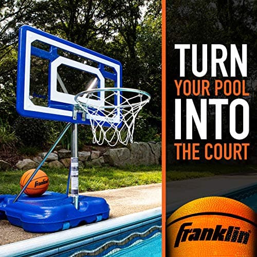 Franklin Sports Pool Basketball Hoop - Waterproof Mini Hoop for Poolside - Portable 30" Kids Basketball System - Steel Construction - All Ages 3