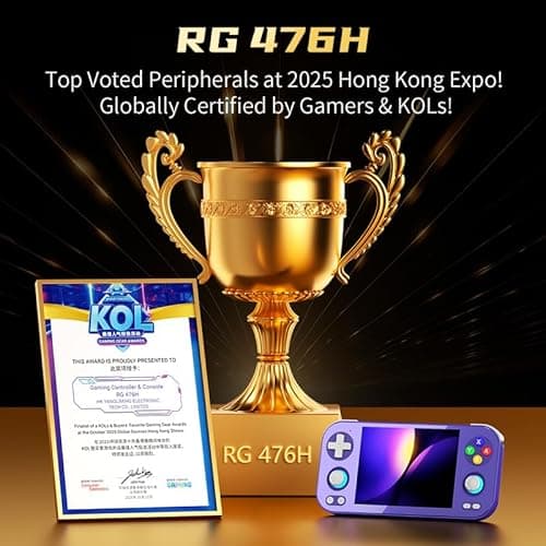 Anbernic RG476H Retro Handheld Game Console 4.7-inch LTPS in-Cell Screen No Card Android 13 System 128G Storage Support AI Functions 3D Hall Effect Joystick WiFi Bluetooth HD and TV Output Black 4