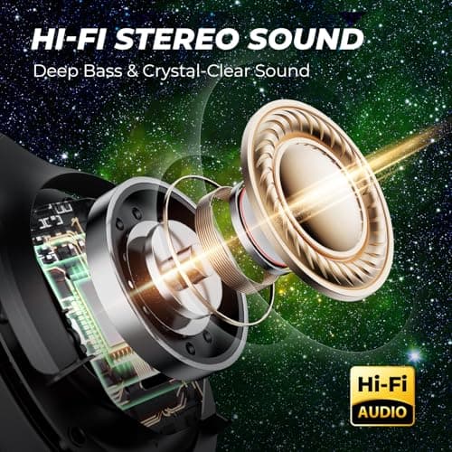 Noise Cancelling Headphones Stocking Stuffers for Men Women Teens Boys Girls: Upgraded HiFi Stereo, 2X Softer Comfort, White Elephant Gifts for Adults, Durable for Traveling/Gym Use/Home Office/School 4