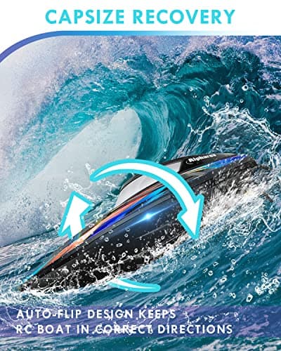 ALPHAREV RC Boat with Case R308MINI 2 Packs 20+ MPH Remote Control Boat for Pools and Lakes, 2.4 GHZ RC Boats for Adults and Kids 4