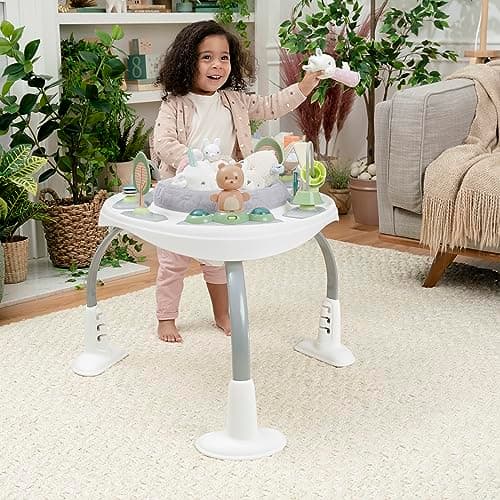 Ingenuity Spring & Sprout 2-in-1 Baby Activity Center Jumper and Table with Infant Toys - Ages 6 Months +, First Forest 4