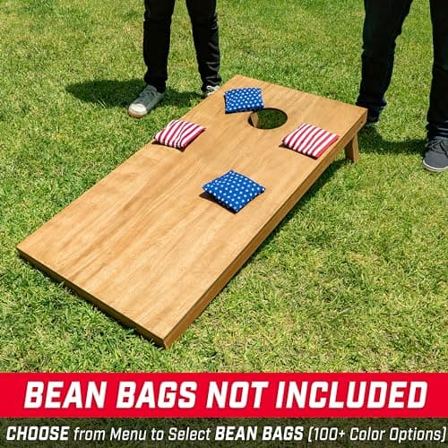 GoSports 4 ft x 2 ft Regulation Size Wooden Cornhole Boards Set - Perfect Gift for Family and Friends - Includes Carrying Case - Full Regulation Size Bean Bag Toss Boards 3