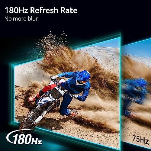 Acer Nitro 27" WQHD 2560 x 1440 PC Gaming IPS Monitor | AMD FreeSync Premium Up to 180Hz Refresh 0.5ms DCI-P3 95% 1 Display Port 1.2 & 2 HDMI 2.0 XV271U M3bmiiprx,Black 2