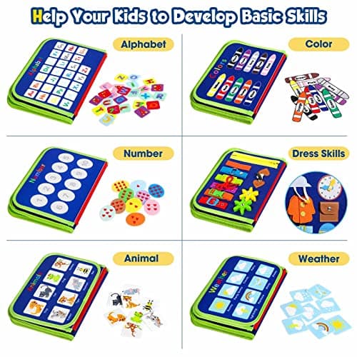 Winblo Toddler Busy Board - Montessori Toys for Toddler Boy Birthday Gift, Educational Learning Sensory Busy Book for Toddler Boys, Toddlers Activities Travel Toys for Airplane Car 3