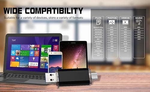 2-Pack 128GB USB C Flash Drive Dual Flash Drive Type C + USB A Memory Stick Jump Drive 2-in-1 Thumb Drive for Storage and Backup (128GB*2 Black&Blue) 5