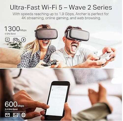 TP-Link AC1900 Smart WiFi Router (Archer A8) -High Speed MU-MIMO Wireless Router, Dual Band Router for Wireless Internet, Gigabit, Supports Guest WiFi 3