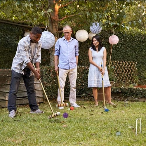ropoda 35In Updated Six-Player Croquet Set with Wooden Mallets, Colored Balls, Sturdy Carrying Bag for Adults &Kids, Croquet Set Perfect for Lawn,Backyard,Park and More 2