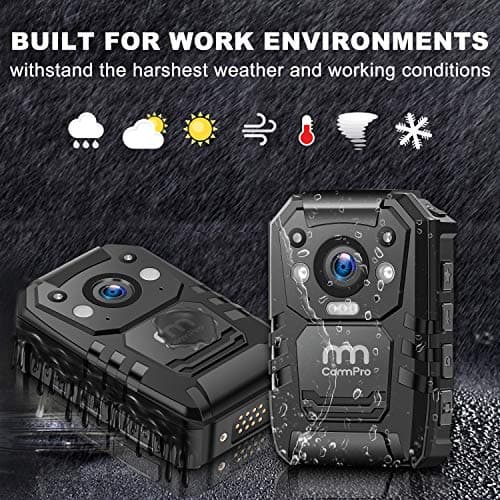 1296P HD Police Body Camera,64G Memory,CammPro I826 Premium Portable Body Camera,Waterproof Body-Worn Camera,Night Vision,GPS for Law Enforcement Recorder,Security Guards,Personal Use1 3