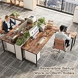 Huuger 63 Inch L Shaped Desk with Power Outlets and USB-C Port, 0.95 Inch Thicker Desktop, Reversible Computer Desk, Larger Office Corner Gaming Desk, Metal Frame, for Home Office, Study, Rustic Brown 2