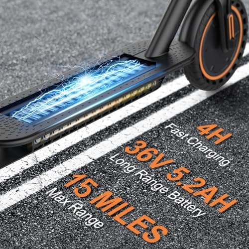 VOLPAM Electric Scooter, 350W/500W Powerful Motor, 8.5"/10" Solid Tires, 19/22Mph, 28/23/21/16 Miles Max Range, Dual Braking 4
