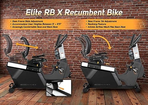3G Cardio Elite RB X Recumbent Exercise Bike - FreeSync FTMS Bluetooth Smart App Connectivity - Compact 49" (L) - Oversized Soft 4-Way Adj. Seat - 350 lb Cap. - Low Step-Thru Design - Commercial Grade 5