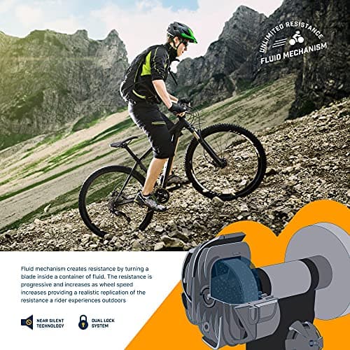 Alpcour Fluid Bike Trainer Stand for Indoor Riding – Portable Foldable Stainless Steel Trainer, Noise Reduction, Progressive Resistance, Dual-Lock System – Road & Mountain Bikes' Stationary Exercise 3