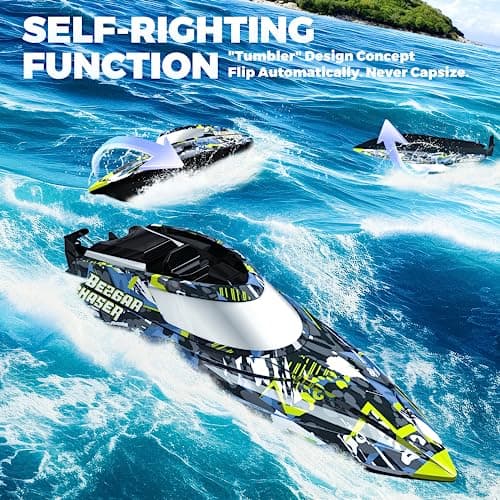 BEZGAR TX123 Remote Control Boats - Fast Speed RC Boat 32+ KPH with A Portable Suitcase for Lakes & Pools & Salt Water, Summer Toys for Adults and Ideal Gifts for Kids Boys Age 6 7 8-12 Years Old 2