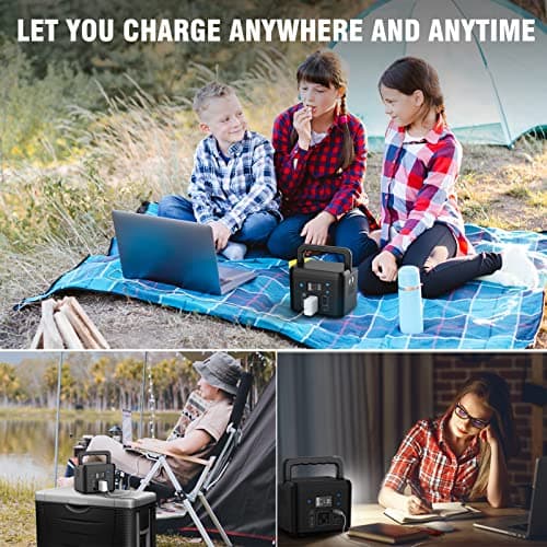 200W Portable Power Station, Powkey 120Wh/33,000mAh Power Bank with AC Outlet, 110V 6 Outputs Solar Generator External Battery Pack with LED Light for Home Use and Outdoor Camping 4